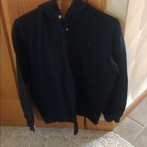 Polo button long sleeve hooded